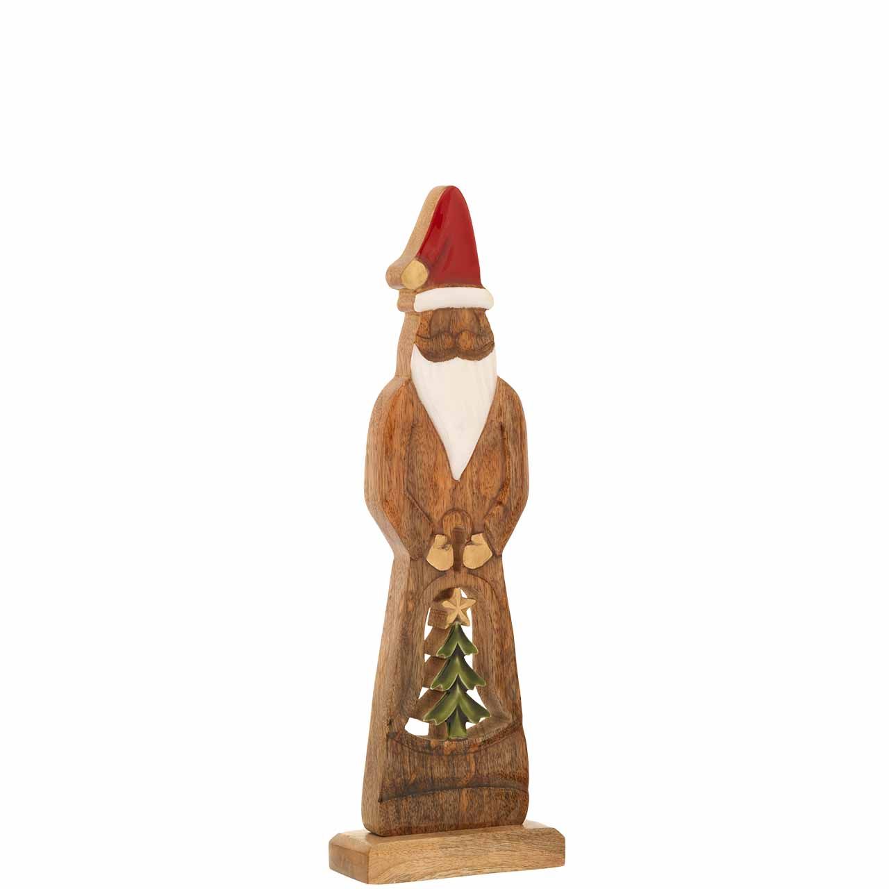 BABBO NATALE STILIZZATO IN LEGNO DI MANGO E SMALTO H. 40